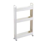 Carrito de almacenamiento delgado con ruedas - Nizer de 3 niveles para baño, cocina, oficina - Estante compacto utilitario, carrito móvil que ahorra espacio (color: 10 cm)
