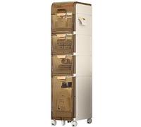 Carrito de almacenamiento delgado con ruedas para baño con 4 cajones, ahorra espacio, perfecto para espacios pequeños, unidad de polipropileno duradera para un fácil acceso y almacenamiento ordenado.