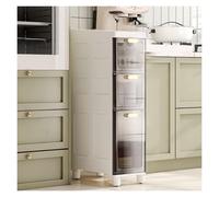 Carrito de almacenamiento delgado con ruedas para espacios pequeños de 5 niveles para cocina, sala de estar y dormitorio, solución de almacenamiento vertical para un hogar sin desorden