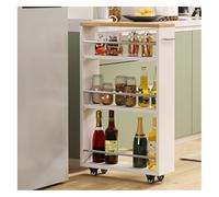 Carrito de almacenamiento delgado de 3 niveles con asa, utilidad rodante deslizante con ruedas para cocina, lavandería, lugares estrechos, esquina pequeña