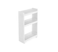 SONGMICS Carrito de Cocina con Ruedas, Estantería Multifuncional con 3 Estantes, para Baño, Cocina, Dormitorio, 17 cm de Ancho, KFR09WT
