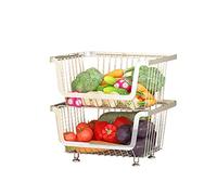 Carrito de Almacenamiento metálico para Cocina, Cesta rodante de 2 Niveles, Multiusos, para Especias, ollas y sartenes, Capacidad de 150 kg (tamaño: 2 Niveles, Color: A) (B 2)
