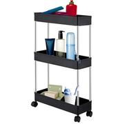 Carrito de almacenamiento - Organizador extensible de 3 capas, estante de herramientas que ahorra espacio, construcción robusta de PP de acero inoxidable con ruedas enrolladas de alta resistencia |