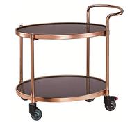 Carrito de Almacenamiento para Bar, Carrito de Servicio para el hogar, Hotel, Restaurante, Carrito de Servicio de 90 x 51 x 91 cm, estantes de Cocina de 2 Niveles, Carrito utilitario con 4 r