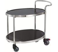 Carrito de Almacenamiento para Bar, Carrito de Servicio para el hogar, Hotel, Restaurante, Carrito de Servicio de 90 x 51 x 91 cm, estantes de Cocina de 2 Niveles, Carrito utilitario con 4 r