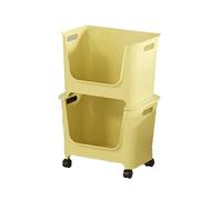 Carrito de almacenamiento rodante amarillo - Multinivel fácil de montar para sala de estar, cocina, baño, oficina y balcón - Solución de almacenamiento práctica para el hogar y la oficina
