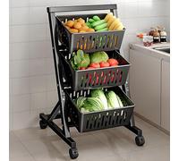 Carrito de almacenamiento rodante con cestas extraíbles para la cocina y la organización del hogar, diseño de 4 niveles para soluciones de almacenamiento eficientes