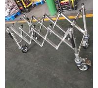 Carrito de aluminio plegable con asas plegables para uso funerario e iglesia