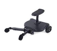Carrito de apoyo para pedal, adaptador de pedal para cochecito, tabla de paseo, compatible con la mayoría de cochecitos, incluyendo cochecitos ligeros y paraguas, color negro