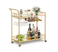 Carrito de bar con estantes de espejo y botellero
