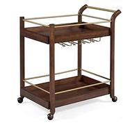 Carrito de bar de hotel rodante, elegante carrito de bebidas con almacenamiento de botellas para restaurantes y cocina, carrito de servicio eficiente para una fácil organización