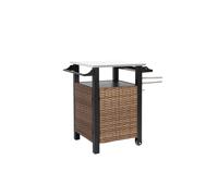 Carrito de bar para exterior con ruedas y armario de almacenamiento, 76x57x85 cm, Marrón Aosom España