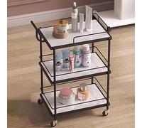 Carrito de bar portátil con ruedas para fiestas, carrito de servicio con estantes de almacenamiento, carrito de bebidas rodante para cocina, comedor y entretenimiento