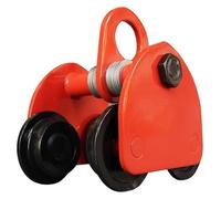 Carrito de barra de empuje ajustable con brida de 4 ruedas para polipasto de cadena, capacidad 2T