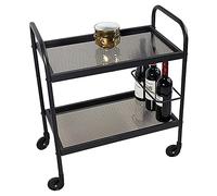 Carrito de bebidas premium de 2 niveles para servicio de vino y té en hoteles