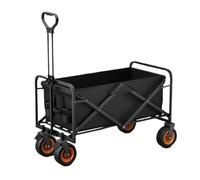 Carrito de camping multifunción plegable al aire libre para playa, jardín y viajes, color negro