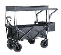 Carrito de camping plegable con toldo y 4 ruedas, versátil para exteriores, para festivales, compras, playa, picnic, fácil transporte y uso resistente