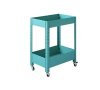 Carrito de cocina ajustable con ruedas - Nizer utilitario que ahorra espacio para cocina, baño y sala de estar - Solución de almacenamiento versátil de acero al carbono en azul (50 x 30 x 59 cm)