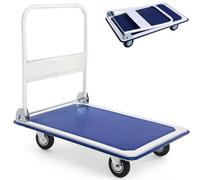 Carrito de Cocina, Carrito rodante Plegable, Carretilla de Mano, Capacidad de 150 kg a 300 kg, Carrito de Plataforma Resistente con Ruedas, asa, Carrito de Plataforma Plana para el hogar, ti