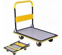 Carrito de Cocina, Carrito rodante Plegable, Carretilla de Mano, Capacidad de 150 kg a 300 kg, Carrito de Plataforma Resistente con Ruedas, asa, Carrito de Plataforma Plana para el hogar, ti