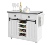 Carrito de cocina con piso de acero carro almacenaje l116 x p46 x h95cm fkw94-w sobuy