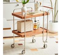 Carrito de Cocina con Ruedas, Carrito Vintage para Servir Bebidas, Carrito Moderno para cócteles con Ruedas bloqueables, Mesa Auxiliar Industrial para Sala de Estar.
