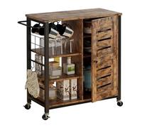 Carrito de Cocina con Ruedas, Mueble de Almacenamiento con estación de Carga y estantes, 31.5" (80 cm), Estilo Industrial, marrón Vintage.