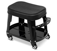 Carrito de Cocina con Ruedas, Taburete Giratorio para mecánico, con Asiento extraíble, para Taller, Garaje, Taller, reparación de automóviles y almacén (Rojo)