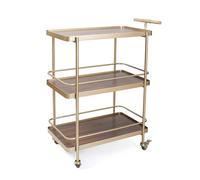 Carrito de cocina de metal y madera de 3 niveles con ruedas y asa, carrito de bar comercial para hoteles y restaurantes, ideal para decoración del hogar y servir postres