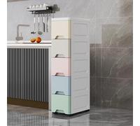 Carrito de cocina delgado con ruedas, estantería estrecha para espacios pequeños, carrito de almacenamiento de baño fácil de mover, perfecto para sala de estar y cocina