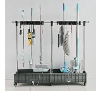 Carrito de Cocina, escurridor, Soporte para Escoba y trapeador, Soporte para fregona, Soporte móvil para Escoba, Colgador de Escoba de Acero Inoxidable, Organizador para fregona húmeda, Carr