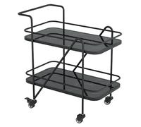 Carrito de cocina rodante con ruedas bloqueables, mini bar para vino y bebidas, carrito de servicio para el hogar, comedor, isla de cocina, color negro, 70 x 39 x 76 cm