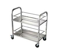 Carrito de cocina rodante de 2 niveles con ruedas bloqueables para un almacenamiento resistente y versátil para servir en el comedor en casa