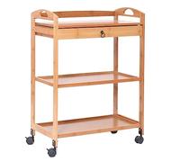 Carrito de cocina rodante de madera con armario lateral, carrito de comedor móvil para té y utensilios, carrito de almacenamiento multiusos para sala de estar, color A, 59 x 33 x 81 cm