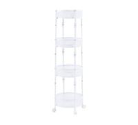 Carrito de cocina sørreisa plegable con 4 cestas redondas acero 123xø38cm - blanco [en.casa] 123 cm