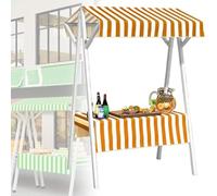 Carrito de comedor portátil con toldo para el sol, quiosco plegable para el mercado, carrito de vendedor al aire libre para exhibición de alimentos en mercados y eventos callejeros