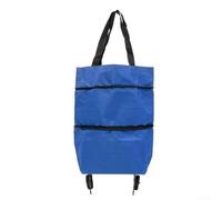 Carrito de comestibles plegable con bolsa adjunta para un movimiento eficiente de mercancías en entornos residenciales, minoristas y exteriores (azul)