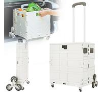 Carrito de comestibles plegable con tapa segura, rueda de 360°, carrito ligero con asa telescópica, organizador portátil de compras para un fácil transporte