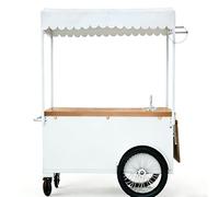 Carrito de comida portátil móvil con ruedas y toldo, amplio almacenamiento, para mercado de agricultores, centro comercial, playa, calle, cafetería