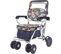 Carrito de Compra para Mayores Práctico Carrito De La Compra Andador De Ruedas Plegable Con Asiento Y Freno De Mano Equipado Con Cesta De Almacenamiento Carros de la Compra