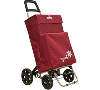 Carrito de Compra Plegable con Térmico, Carro de la Compra 50L,Carros para la Colada,Carro Compra (Burdeos, 4 Ruedas)