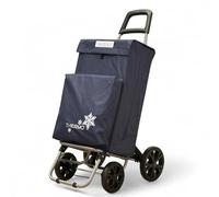 Carrito de Compra Plegable con Térmico, Carro de la Compra 50L,Carros para la Colada,Carro Compra (Marino, 4 Ruedas)