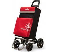 Carrito de Compra Plegable con Térmico, Carro de la Compra 50L,Carros para la Colada,Carro Compra (Rojo, 4 Ruedas)