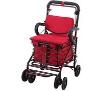 Carrito de compras Andador para personas mayores Andador ligero Ayuda plegable con asiento y bolsa 4 ruedas para personas mayores Carga 100 kg Interesante