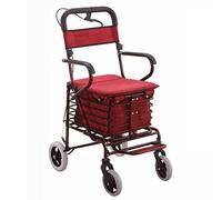 Carrito de compras autopropulsado para personas mayores Andador con ruedas - Silla de andador de transporte - Plegable con asiento - Ayuda de movilidad para adultos, personas mayores, ancianos y