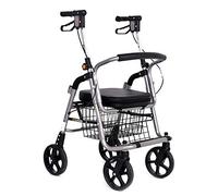 Carrito de compras con correa ajustable en altura, andador, andador, aleación de aluminio, plegable, portátil, carrito de compras para alimentos para personas mayores
