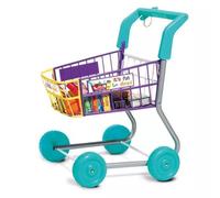 Casdon Carrito de la Compra de Juguete Colorido para niños a Partir de 3 años. Equipado con Todo lo Necesario para un emocionante Viaje de Compras, Naranja y Azul