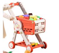 Carrito De Compras De Juguete para Niños Pequeños,Juego De Carrito De Compras con Accesorios De Alimentos | Juguete Educativo Role-Play para Niñas Niños 1 2 3 Años