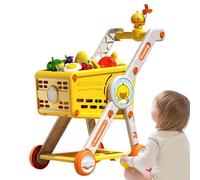 Carrito De Compras Infantil,Juego De Carrito Supermercado con Accesorios De Juego Simbólico - Accesorios de Cocina de Imitación y Interactivo para Bebés y Niños de Preescolar