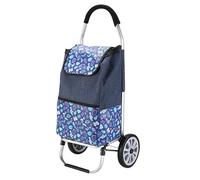 Carrito de Compras Ligero aleación Aluminio con Ruedas Grandes, Bolsas Almacenamiento 35L, Carrito supermercado Plegable retráctil para Supermercado(Color B)